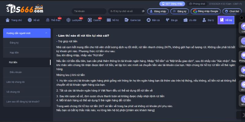 Những ưu điểm nổi bật hệ thống rút tiền S666